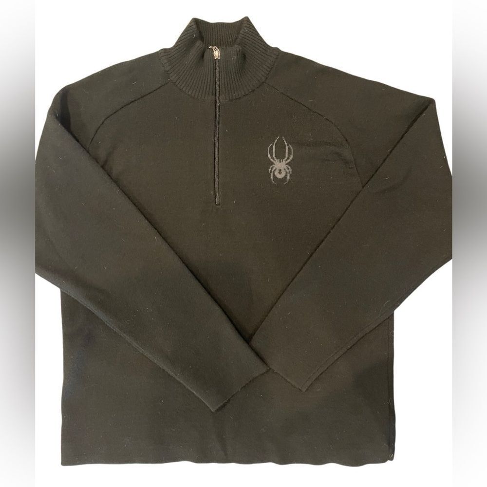 Spyder 1/4 zipper black mock turtleneck sweater sz‎ L